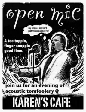 open mic     Karen's cafe